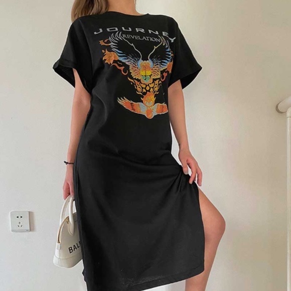 Journey Revelation band graphic black tee dress - Picture 4 of 8